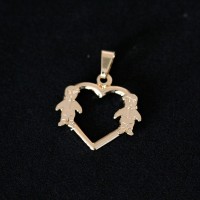 Semi Pendant Jewelry Gold Plated Love Mama Two Boys