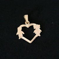 PingenteSemiJiaFolheadoaOuroLoveMamaMeninaeMenino