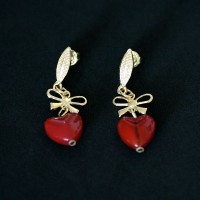 Semi Earring Jewelry Gold Plated Heart Stone Star