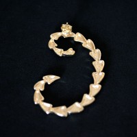 BrincoSemiJiaFolheadoaOuroEarCuffCoraes