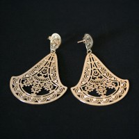 Earring Gold Plated Jewelry Semi Maxi Large Stylus