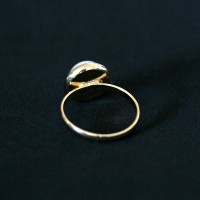 Oro Joyera Anillo Semi chapado perla