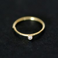 Piercing 18k Gold Ring with 01 Zirconia 0750
