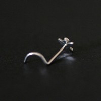 Piercing de Nariz de Ouro Branco 18k Borboleta com 01 Pedra Zircnia