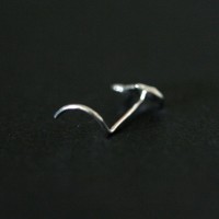 Piercing de Nariz de Ouro 18k Golfinho com 01 Pedra de Zircnia