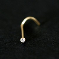 Piercing de Ouro 18k 0750 Ponto de Luz com Pedra de Zircnia