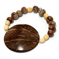 Bracelet Acai brain, wood and coconut