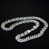 Chain / Necklace Silver Double Grumet 60 cm / link 1.4cm