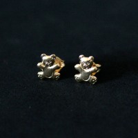 Brinco Semi Jóia Folheado a Ouro Urso Brinco Semi Jóia Folheado a Ouro Urso