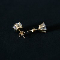 Semi Earring Jewelry Gold Plated with Zirconia Stone