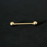 Barbell Piercing Esfera Banhado a Ouro 18k 1,6mm x 21mm
