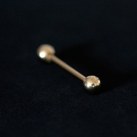 Ball Barbell Piercing 18k Gold Plated 1.6mm x 21mm