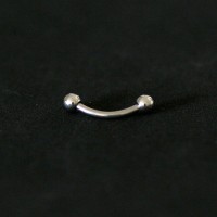 Piercing 316L Surgical Steel Eyebrow Curved Ball Microbell 1.2mm x 8mm