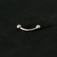 Piercing Ao Cirurgico 316L Sobrancelha Microbell Curvo Esfera 1,2mm x 8mm