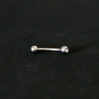 Piercing Ao Cirurgico 316L Sobrancelha Microbell Curvo com 1 Pedra Crystal 1,2mm x 8mm