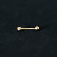 Sobrancelha Piercing Microbell Curvo Esfera Banhado a Ouro 18k 1,2mm x 8mm