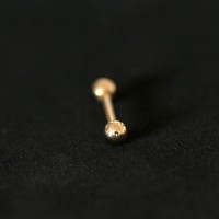 Sobrancelha Piercing Microbell Reto Esfera Banhado a Ouro 18k 1,2mm x 8mm