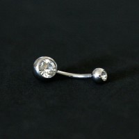 PiercingAoCirurgico316LBananaUmbigoGrande2PedrasCrystal1,6mmx10mm
