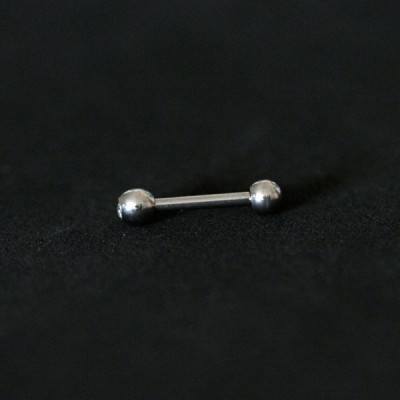 Piercing Aço Cirurgico 316L Sobrancelha Microbell Reto com 1 Pedra Crystal  1,2mm x 8mm