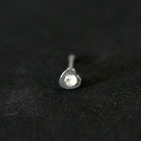 Piercing Ao Cirurgico 316L Nostril Nariz Reto Corao com Pedra Crystal 0,5mm x 7mm