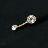 BananaPiercingUmbigoGrande2PedrasCrystalVriasCoresBanhadoaOuro18k1,6mmx10mm