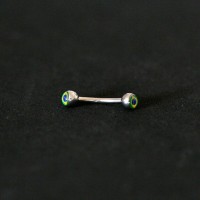 Ceja Piercing 316L acero quirrgico Curved Microbell con Brasil 1.2mm x 8mm Logo