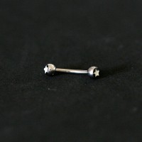 Piercing Sobrancelha Microbell Curvo Ao Cirurgico 316L com Logo Estrela 1,2mm x 8mm