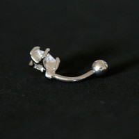 Piercing Umbigo Banana Bell Ao Cirurgico 316L Pedra Zirconia Crystal Estrela 1,6mm x 10mm