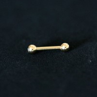 Sobrancelha Piercing Microbell Reto Esfera Banhado a Ouro 18k com Pedra Crystal 1,2mm x 8mm