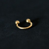 PiercingBanhadoaOuro18kCircularBarbellFerraduraEsferacomPedraCrystal1,2mmx8mm