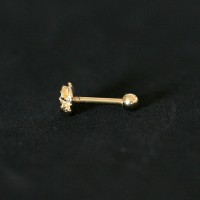 Piercing Tragus Lobulo Cartilagem Banhado a Ouro 18k Flor 1,2mm x 8mm