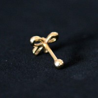 Cartlago lbulo Piercing Tragus 18k chapado en oro de 1,2 mm x 8mm Loop