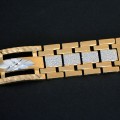 Steel Bracelet with Yellow Gold Details Worked