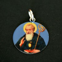 Steel Pendant with St. Benedict Photoengraving