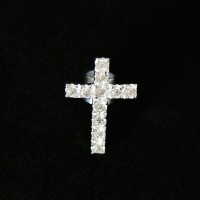 Jeweled Cross Pendant 925 Silver Bracelet for Moments of Life