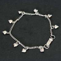 Steel bracelet with 9 Hearts