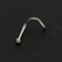 Piercing 18k White Gold Nose Point Light Mini with 2001 Zirconia Stone