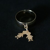 Ring Plated Jewelry Semi Two Children / Boy and Boy