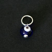 925 Silver Pendant Eye Greek Dark Blue and White