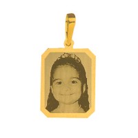 Pingente de Ouro com foto gravada / Fotogravao 19mm x 15mm