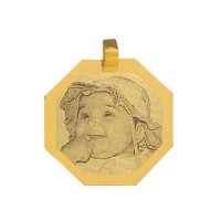 Pingente de Ouro com foto gravada / Fotogravao 24.3mm x 24.3mm