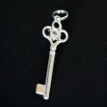 925 Silver Key Pendant with Zircon Stone