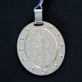 Steel Pendant Our Lady of Grace in resin with 11 Zirconia Stones