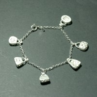 Bracelet  Silver 925  Portuguese with hanging bags