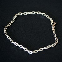 925 Silver Bracelet Links Regular Square 20cm