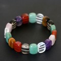 Bracelet Stone Green Quartz, Crystal, Agate, Amethyst, Tiger Eye