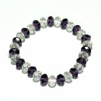 Bracelet Stone Swarovski Crystal and Amethyst