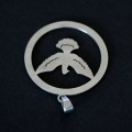 Steel Round Pendant with the Holy Spirit in the Heart of Gold Details