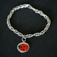 Pulseira de Ao 0.7cm / 18cm com Pingente de Ao com foto gravada / Fotogravao Colorido 15 mm