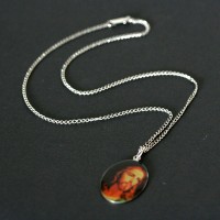 Chain with Pendant in Stainless Steel Engraving Face of Christ